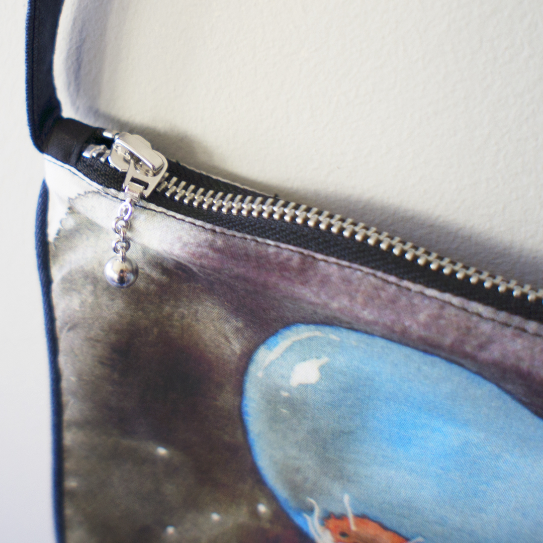 Handmade children's bag with space otter print made in Bristol by the Bristol Seamstress